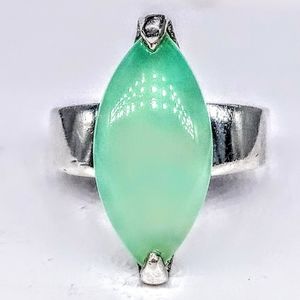 Vint. Sterling Silver Ring Aquamarine Stone